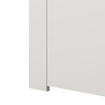 Detalhe de móvel branco em MDF com acabamento liso