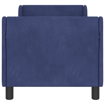 Cama de solteiro azul vista de cima