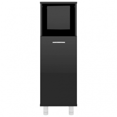 Móvel alto de cozinha cinza escuro com porta inferior sólida e porta superior em vidro fosco