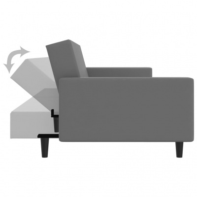 Sofá-cama cinzento com encosto reclinável