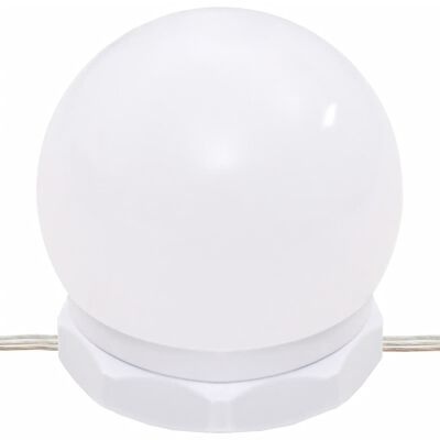 Lâmpada esférica branca com base octogonal e cabo