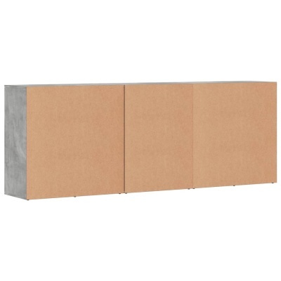 Aparador de madeira com três portas e acabamento em carvalho claro
