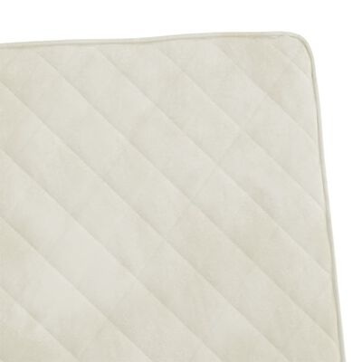 canto de protetor de colchão creme matelassado