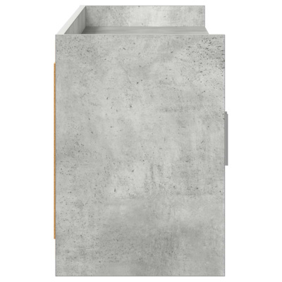 Armário com acabamento em betão cinzento e textura granular