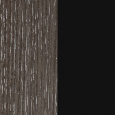 Textura de madeira cinzenta escura e superfície preta lisa lado a lado