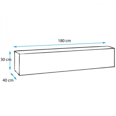 Desenho de uma caixa retangular com dimensões