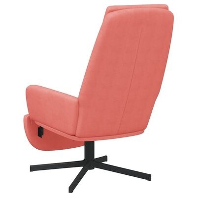 Cadeira reclinável cor de coral com base giratória preta em metal
