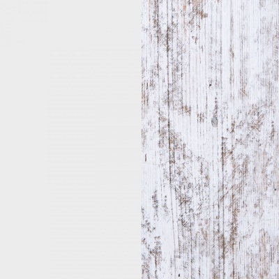 Textura de madeira branca desgastada ao lado de superfície cinza clara lisa