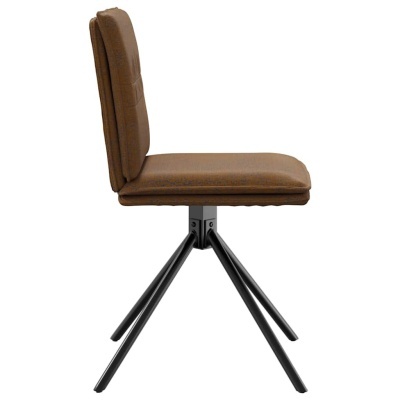 Cadeira de escritório castanho com pernas metálicas pretas