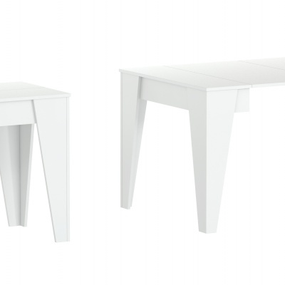 Mesa branca moderna com quatro pernas, em dois tamanhos diferentes