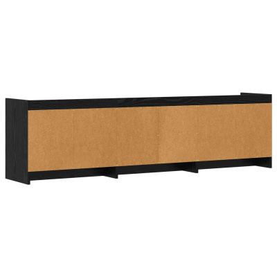 Aparador preto com portas em MDF cru