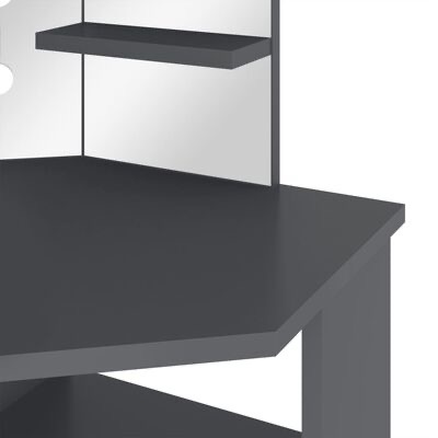 Mesa de canto preta com prateleira suspensa