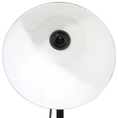 Cúpula de candeeiro branca circular com base preta