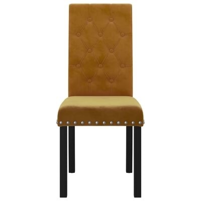 cadeira de jantar castanha alaranjada com encosto alto capitonê e pés pretos