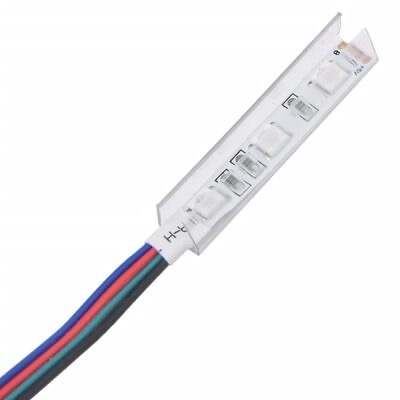 Tira de luz LED flexível com LEDS e fios coloridos