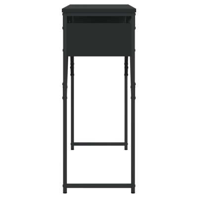 Mesa alta preta de metal minimalista com gaveta