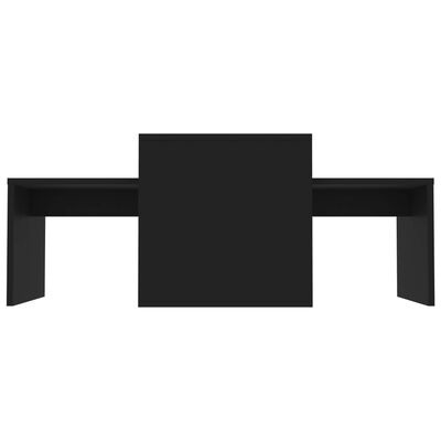 Mesa de escritório preta em madeira com design moderno e minimalista