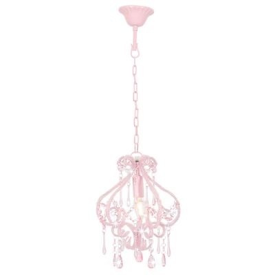 candeeiro de teto pendente cor-de-rosa com gotas decorativas