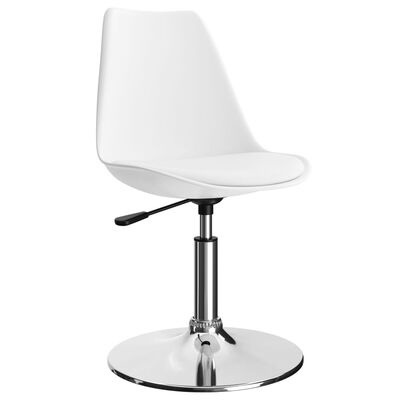 Cadeira de escritório branca com base metálica cromada ajustável
