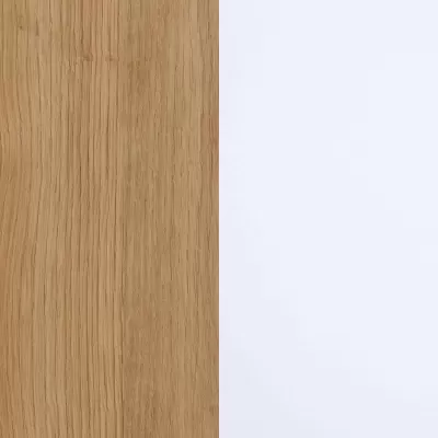 Superfície com metade em madeira clara e metade em branco liso