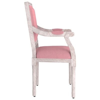 Cadeira branca envelhecida com estofado rosa