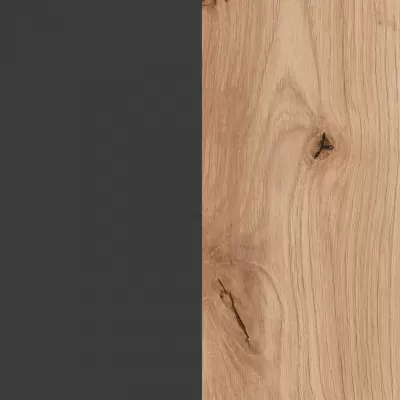 Painéis de madeira natural castanha clara e painel preto liso