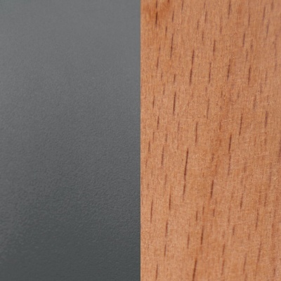 Textura cinza lisa ao lado de superfície de madeira clara