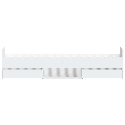 Cama solteiro branca com gavetas de arrumação