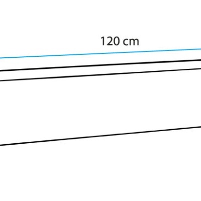 Desenho de uma forma retangular com dimensões indicadas