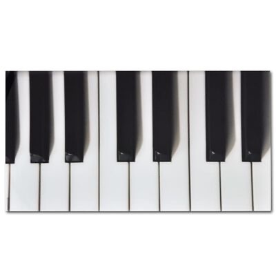 Teclas de piano pretas e brancas em fundo branco