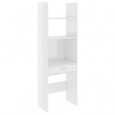 Móvel de arrumação branco com prateleiras e gaveta