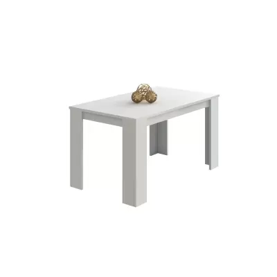 Mesa branca com esferas decorativas douradas no tampo