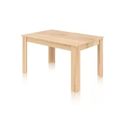 Mesa retangular de madeira clara isolada