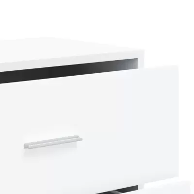 Cajonete branco com puxador metálico prateado