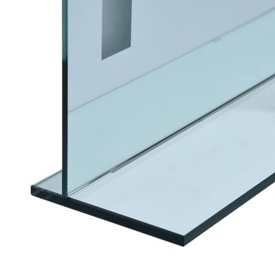 Suporte para placa de vidro transparente com base retangular