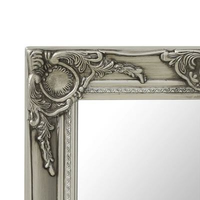 Moldura decorativa prateada com relevo em espelho