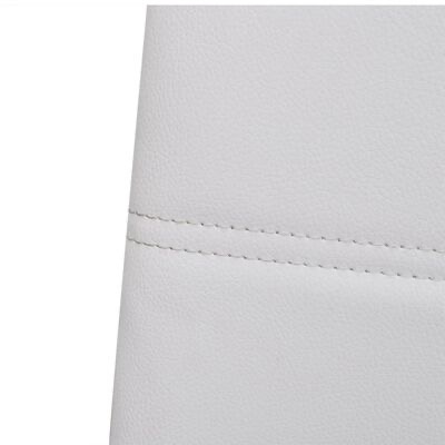 Material branco com textura de couro e costura paralela
