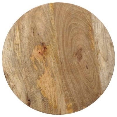 Tampo redondo de madeira com veios naturais