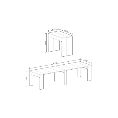 desenhos técnicos de duas mesas brancas retangulares com dimensões
