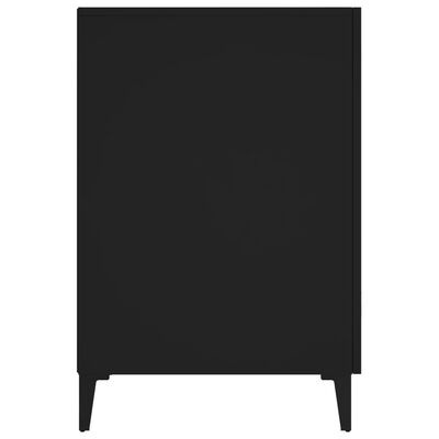 Móvel negro sólido com pés cónicos e design minimalista