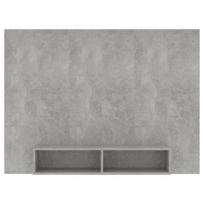 Prateleira cinza claro com duas divisórias contra parede cinza texturizada