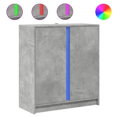 Armário cinza com LED vertical azul