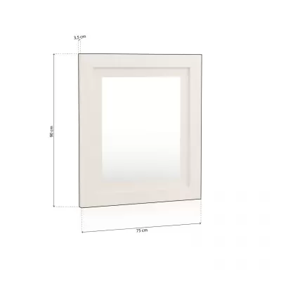 Espelho com moldura madeira clara 90x75 cm