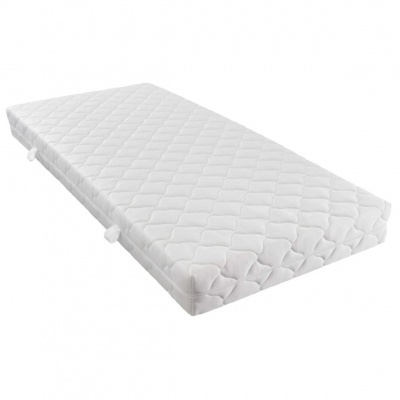 Colchão branco matelassê com alças laterais