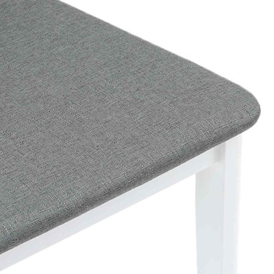 Assento de cadeira cinza texturizado com base branca