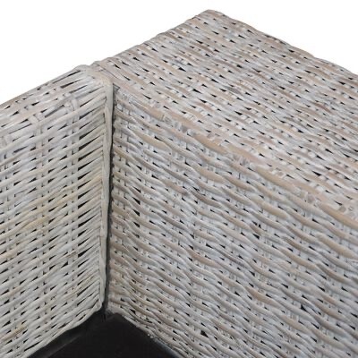 Canto de móvel em rattan sintético branco entrelaçado