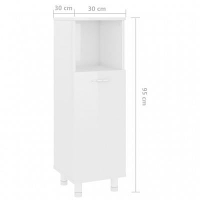 Armário branco com portas e dimensões 30x30x95 cm