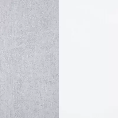 Painel com metade cinza texturizada e metade branca lisa