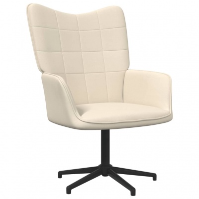 Cadeira giratória de escritório bege claro com base preta