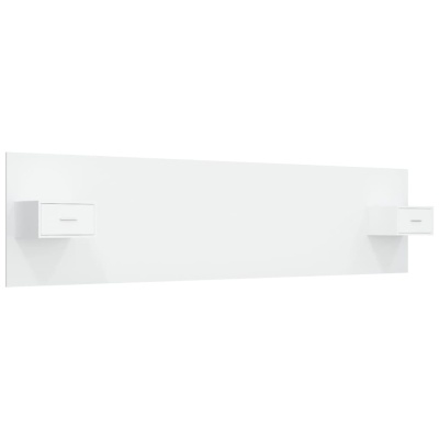 Painel de parede branco com duas pequenas gavetas suspensas